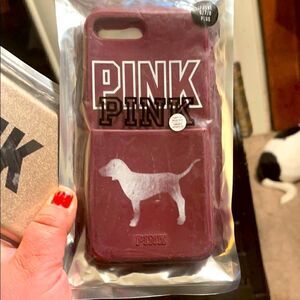 Maroon iPhone 8+ case vs pink